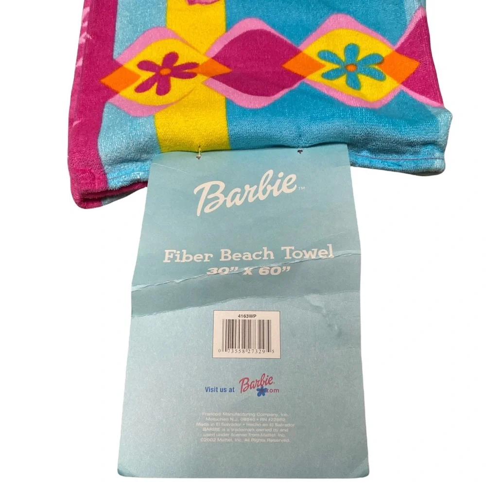 Mattel Barbie Beach Towel 30 X 60 NWT VINTAGE 2002